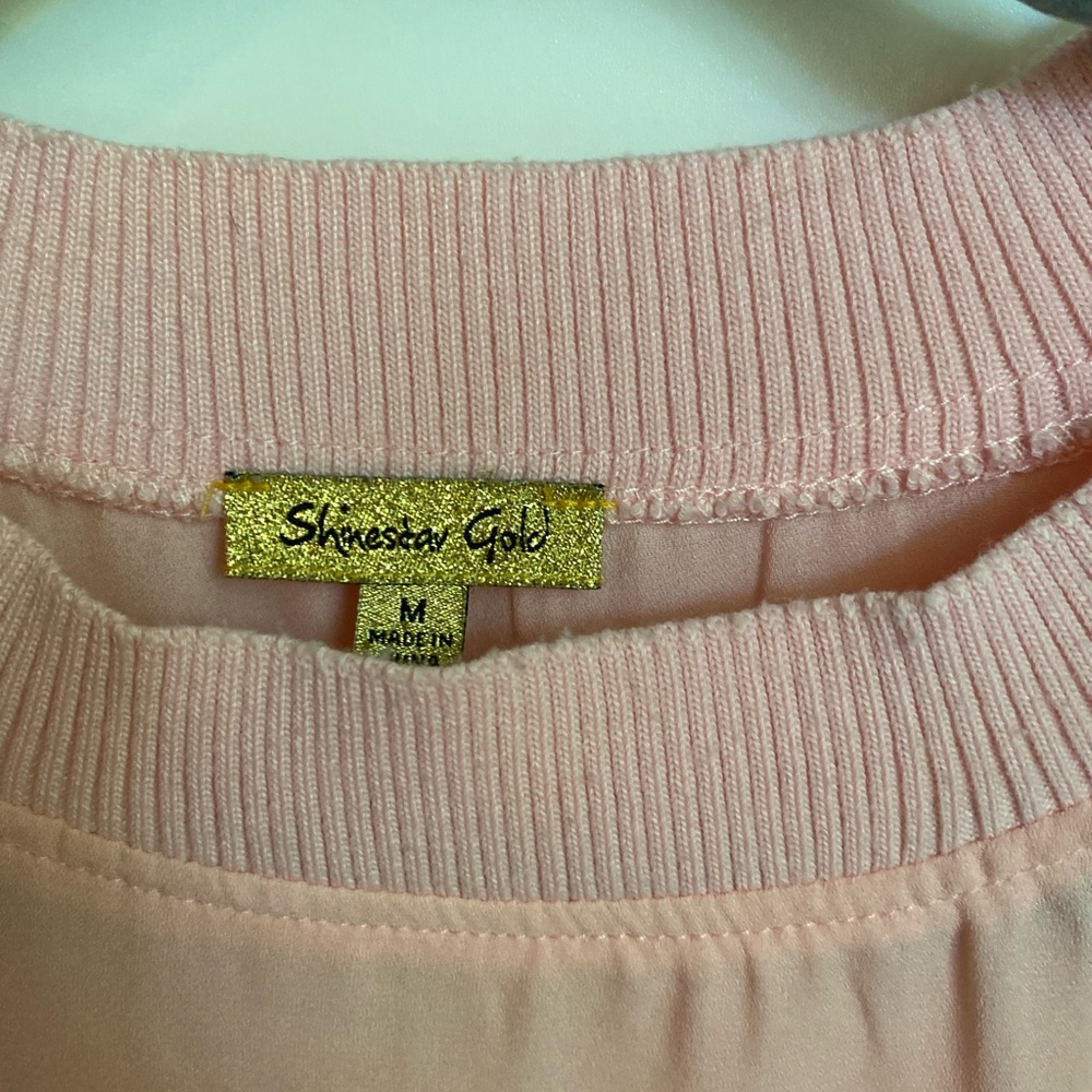 Sheer Pink Ruffle Sleeve Top - Picture 3 of 4